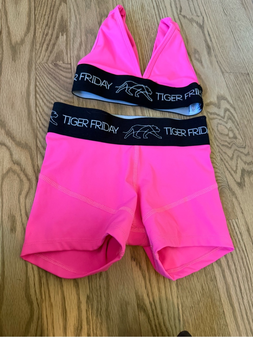 Tiger Friday Girls' Hot Pink Dance Set - Top & Shorts